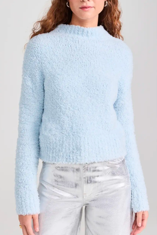 Enza Costa Cropped Mock Neck Sweater