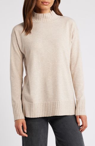 Mock Neck Tunic Sweater