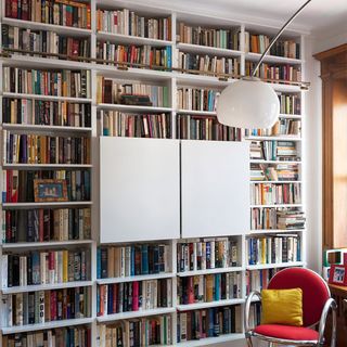 book shelf with chair