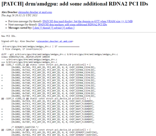 New AMD RDNA 2 PCI IDs