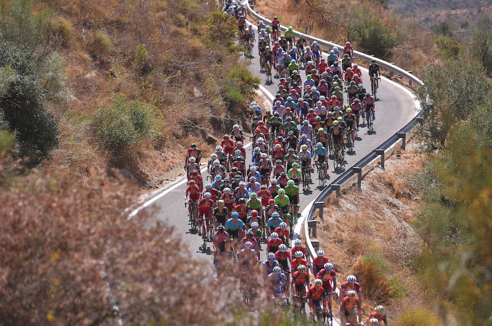 The peloton on stage 12 of the Vuelta a Espa&ntilde;a