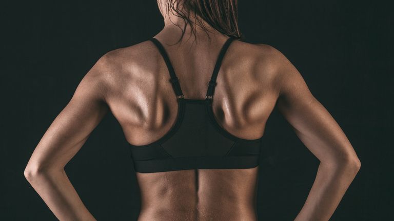 A woman's back muscle
