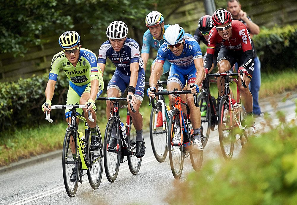 Christopher Juul Jensen (Tinkoff-Saxo) leads the final six-rider breakaway