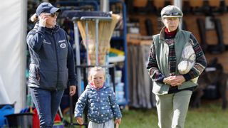 Zara and Mia Tindall and Princess Anne, The Princess Royal attend the Whatley Manor Horse Trials at Gatcombe Park on September 8, 2017