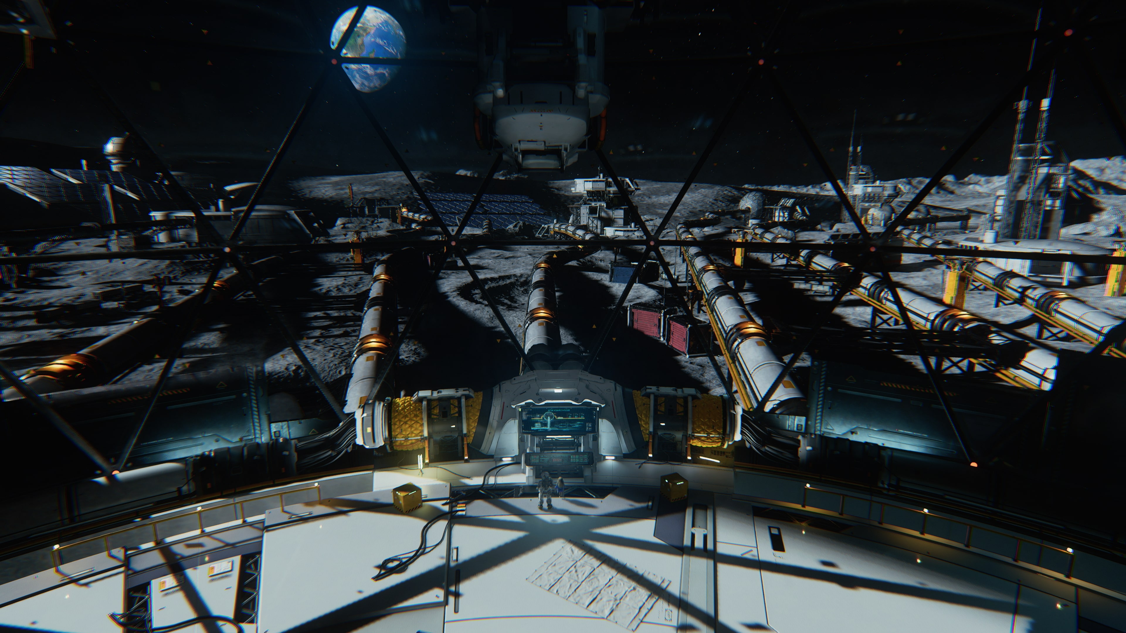 A screenshot from sci-fi game Pragmata