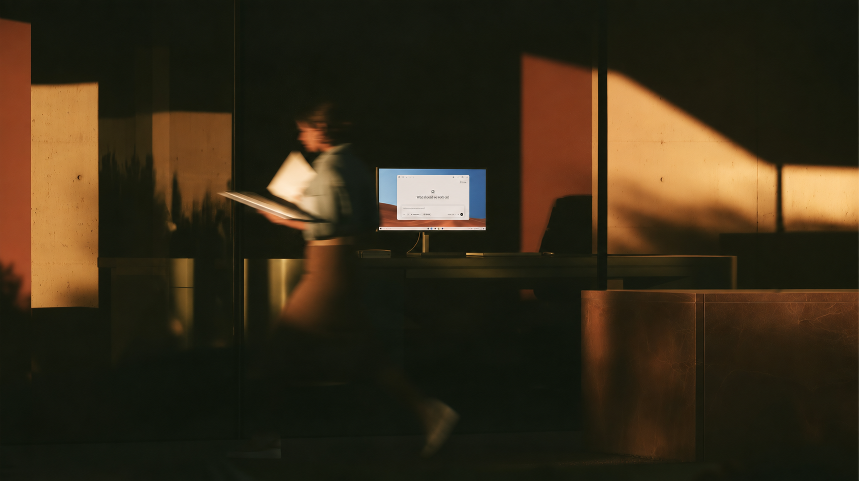Perplexity Portable Computer open on a Windows laptop, showing the empty task composer