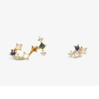 PD PAOLA Zodiac Scorpio 18ct yellow gold-plated sterling-silver and gemstone earrings set of three