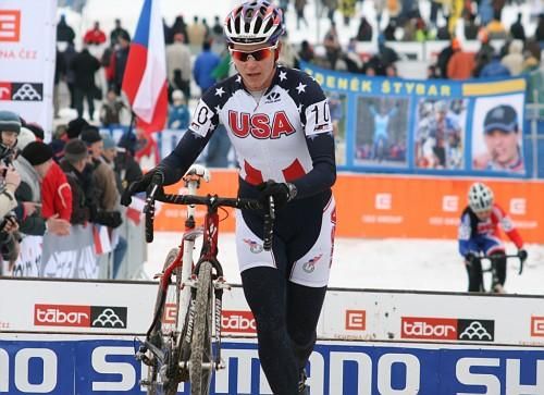 Meredith Miller tackled icy conditions at the Cyclocross World Championships in Tabor, Prague on her way to 12th -- top American finish of the day.