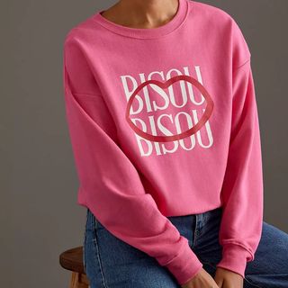 Pink jumper from Anthropologie