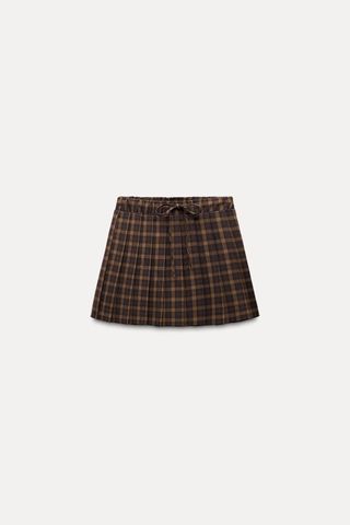 Mini Checked Pleated Skirt