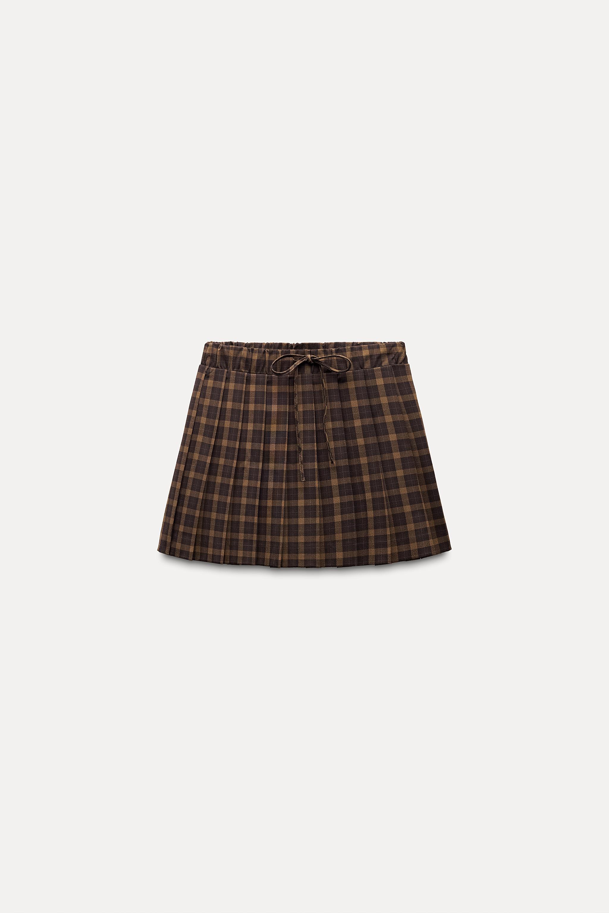 Mini Checked Pleated Skirt