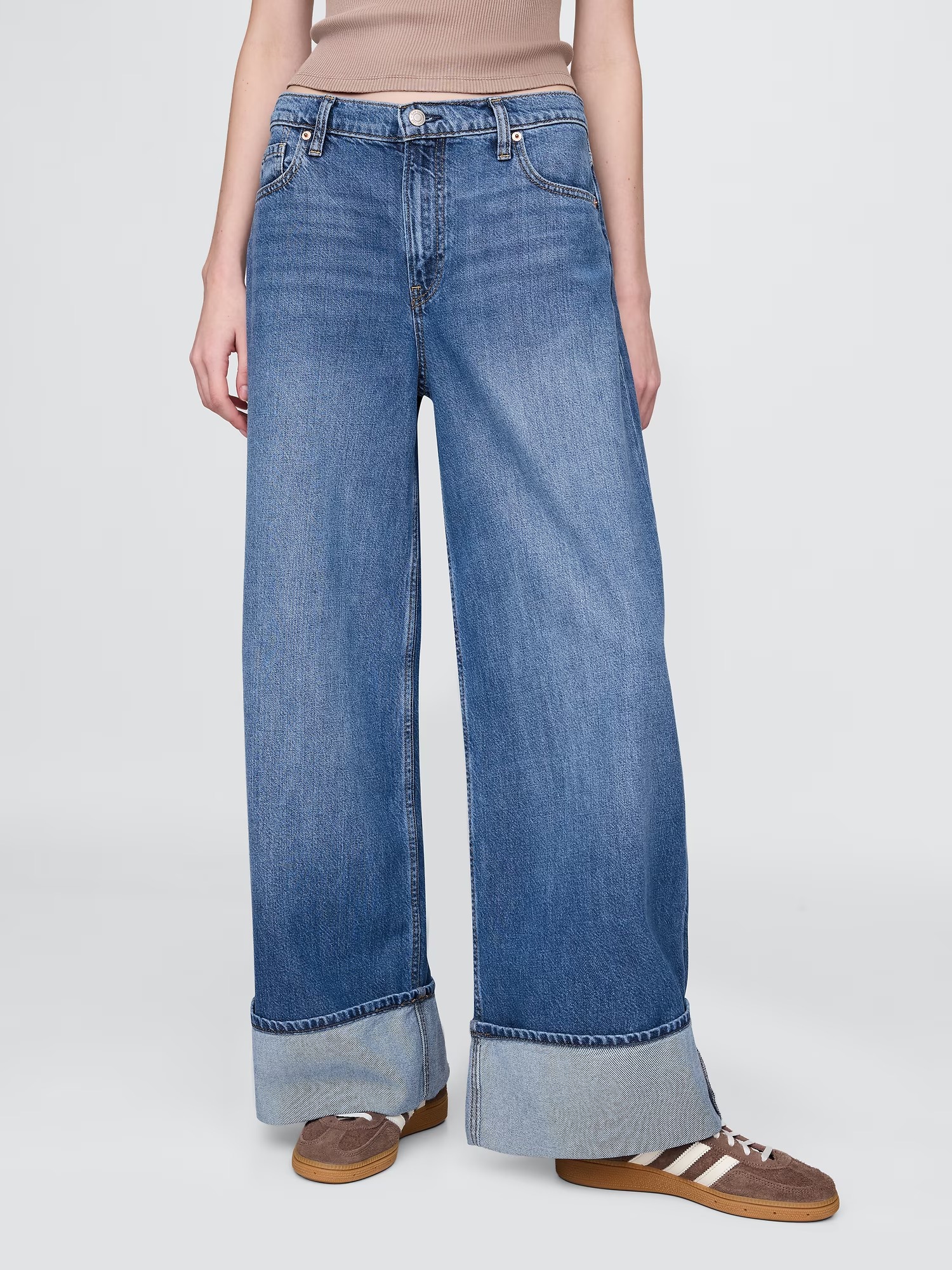 Gap, Mid Rise Ultrasoft Cuffed Baggy Jeans