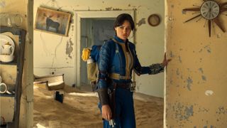 Lucy (Ella Purnell) exploring an abandoned home in the Prime Video Fallout TV show