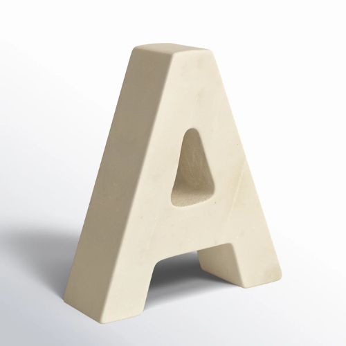 Marble letter 'A' ornament
