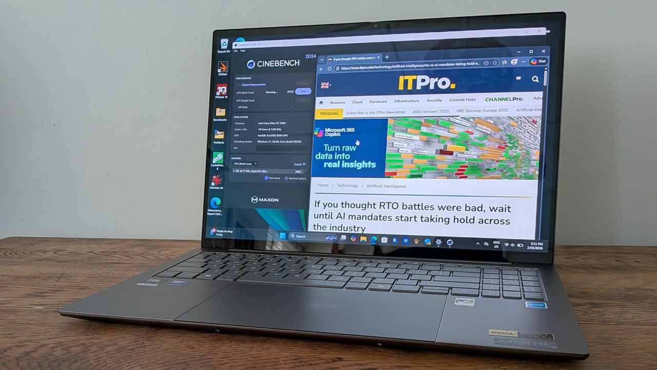 The Acer Swift 16 AI (2026) on a desk