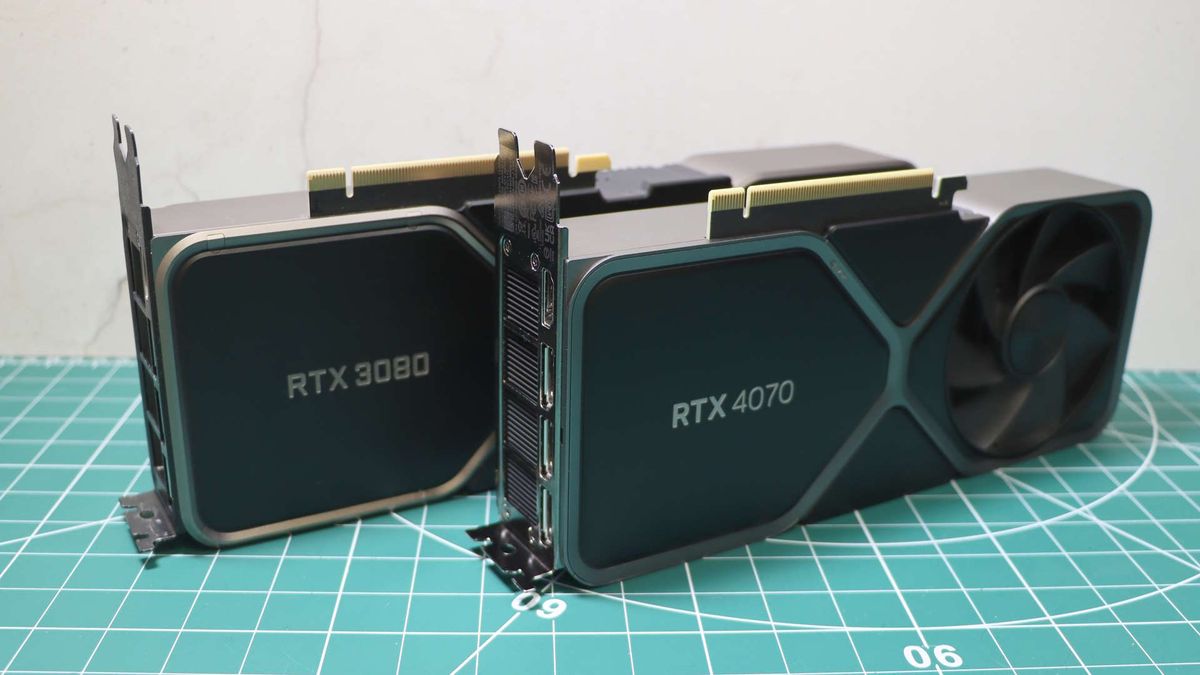 Nvidia RTX 4070 and RTX 3080 Founders Edition graphics cards