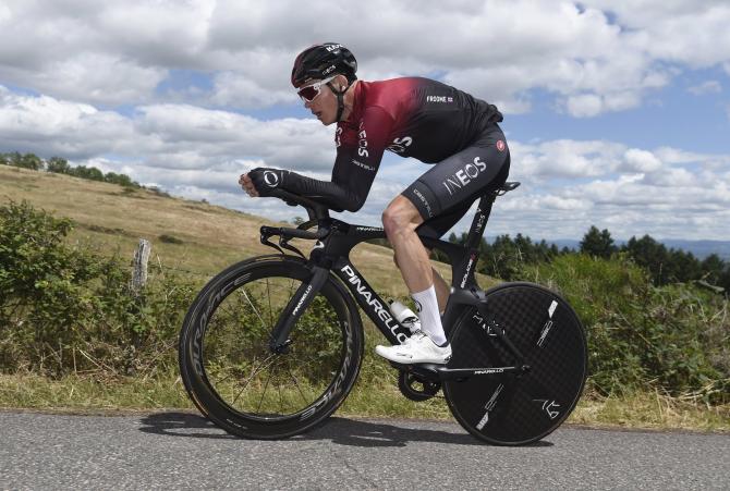 Chris Froome training before crashing and fracturing his leg