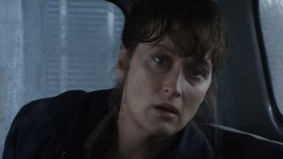 Meryl streep in a car during Bridges of Madison County