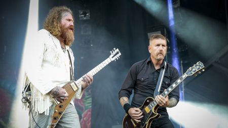 Brent Hinds and Bill Kelliher perform with Mastodon on Day 1 of the Heavy Montreal Festival at Parc Jean-Drapeau on August 6, 2016 in Montreal, Canada