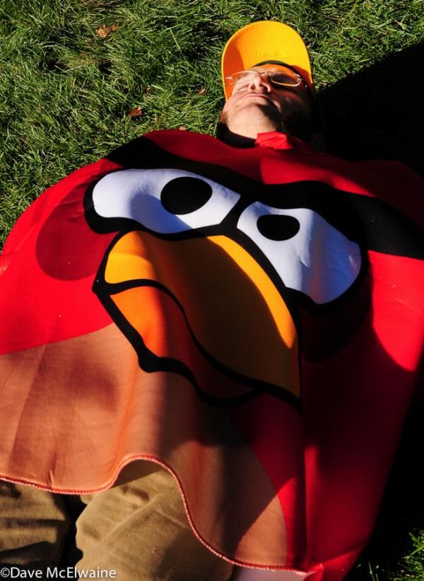 This cyclo-cross fan decided to take a nap during the race
