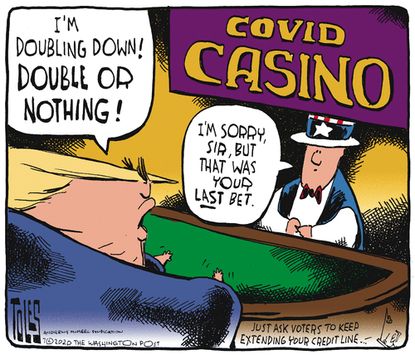 Political Cartoon U.S. Trump coronavirus casino