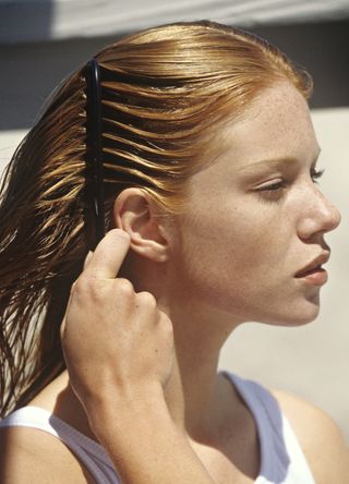 Woman with wet hair