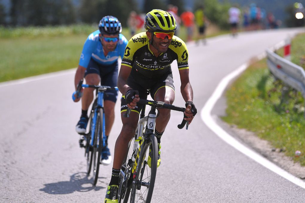 Tsgabu Grmay and Jose Joaquin Rojas make a move during stage 7 at Tour de Pologne
