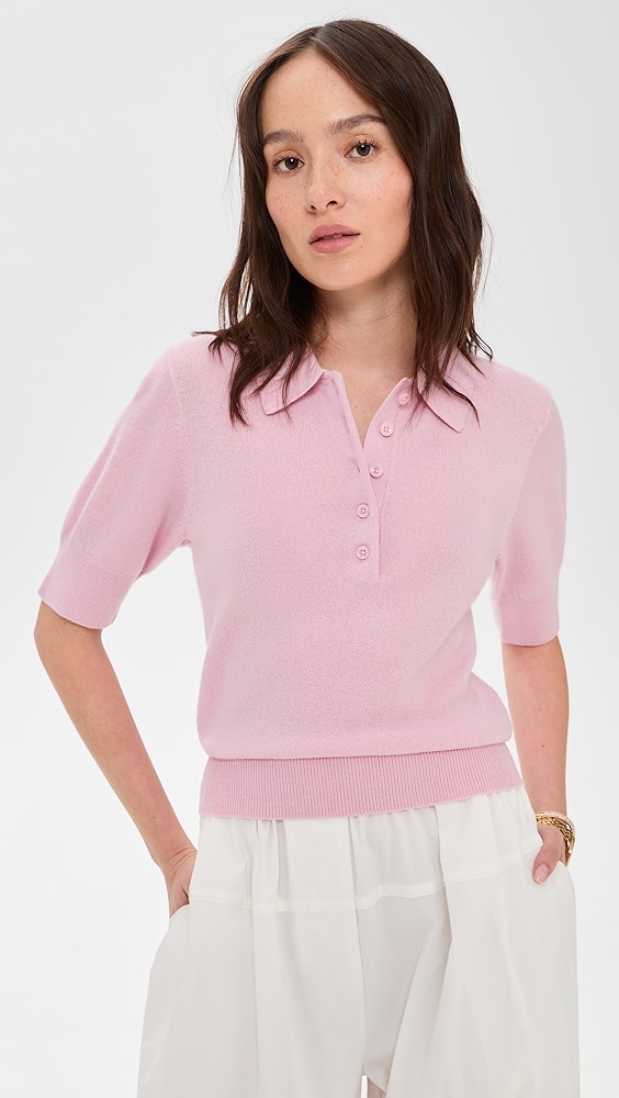 Reformation Skye Cashmere Polo Top