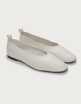 Leather High Vamp Ballet Shoes | the White Company