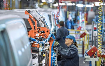 Worker on a manufacturing production line