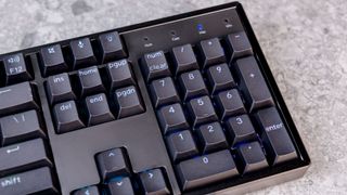 A black Keychron K10 V2 mechanical custom keyboard