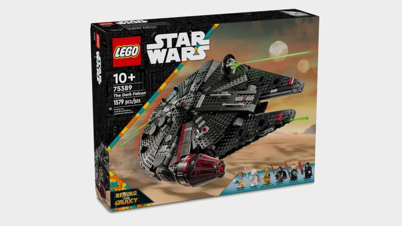 Lego The Dark Falcon box on a plain background
