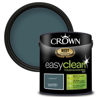 tin of Crown paint easy clean in endeavour