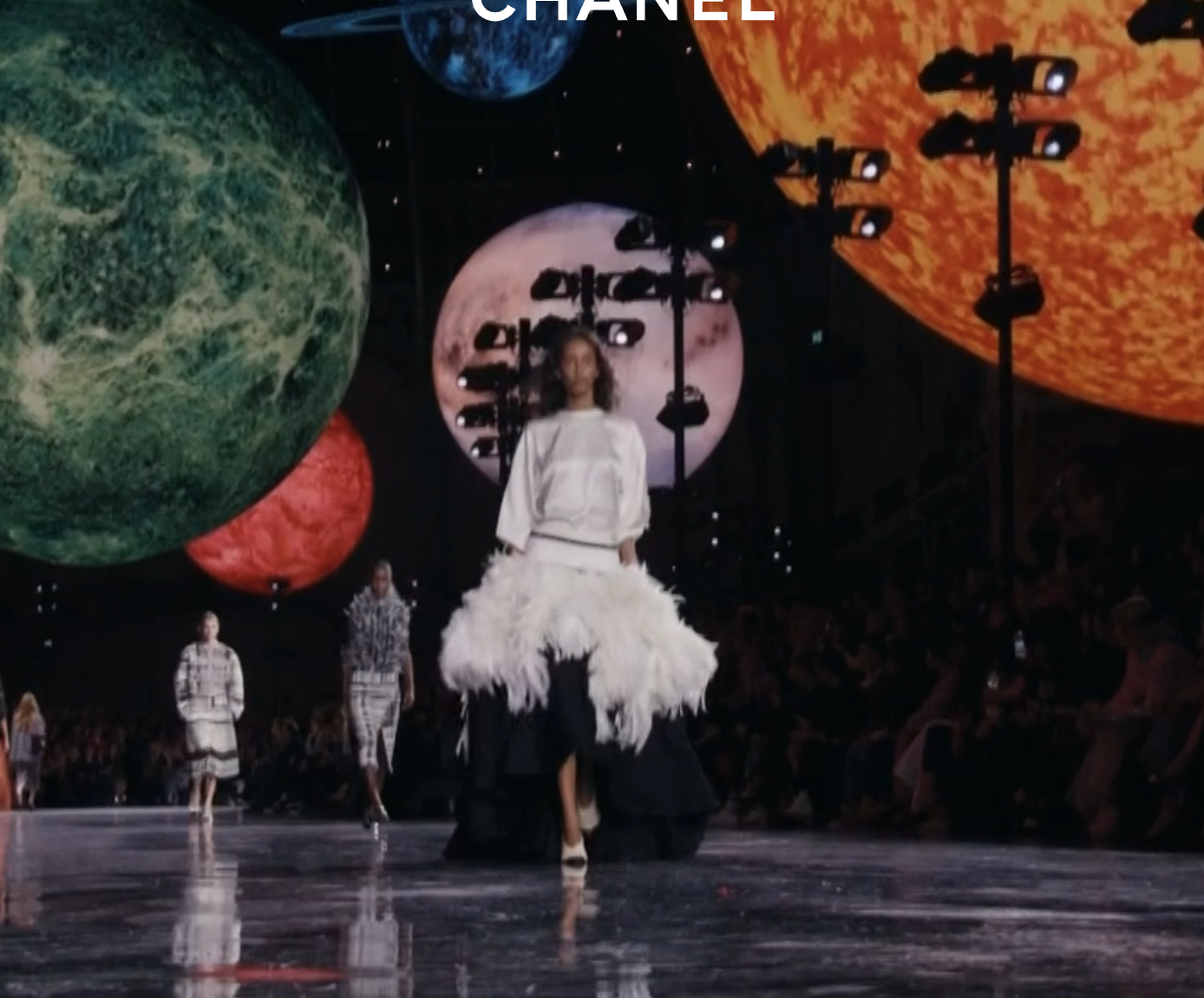 a model on the chanel runway