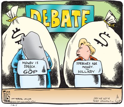 Political cartoon U.S. Hillary Clinton GOP Funds