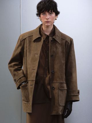 Zelda Suede Coat, Tobacco