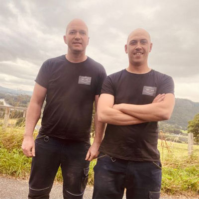 picture of underfloor heating experts Gordon Chalk and Alan Houghton