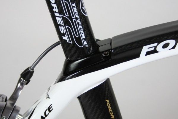 The TF2 has its own seat clamp that hugs the lines of the top tube to give that integrated apperance
