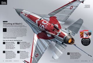 Project 8 of Photo Active section in Digital Camera issue 287, November 2024, about photographing jet fighters at an air show