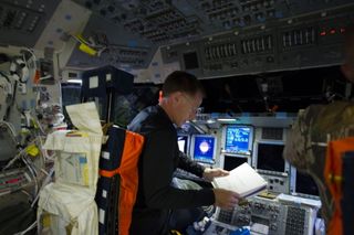 Commander Ferguson on the Flight Deck