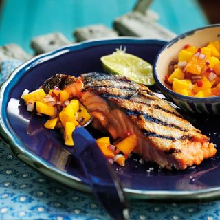 Charred Salmon Fillets with Mango and Chilli