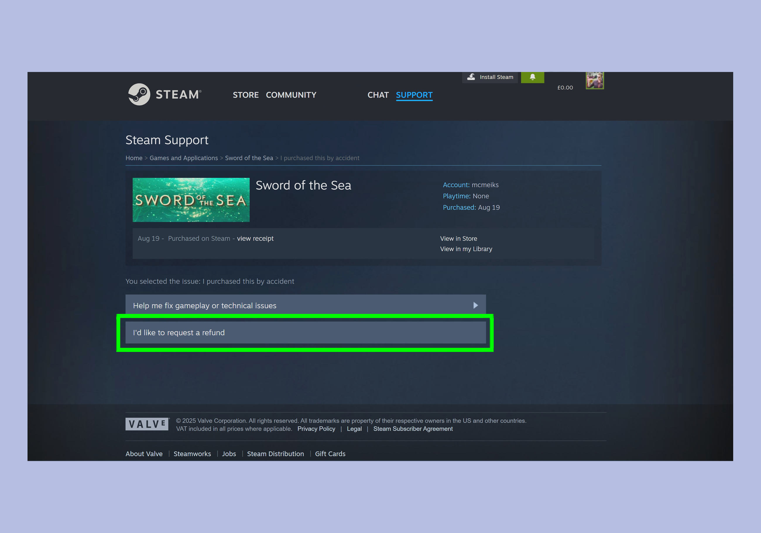 Steam refund 