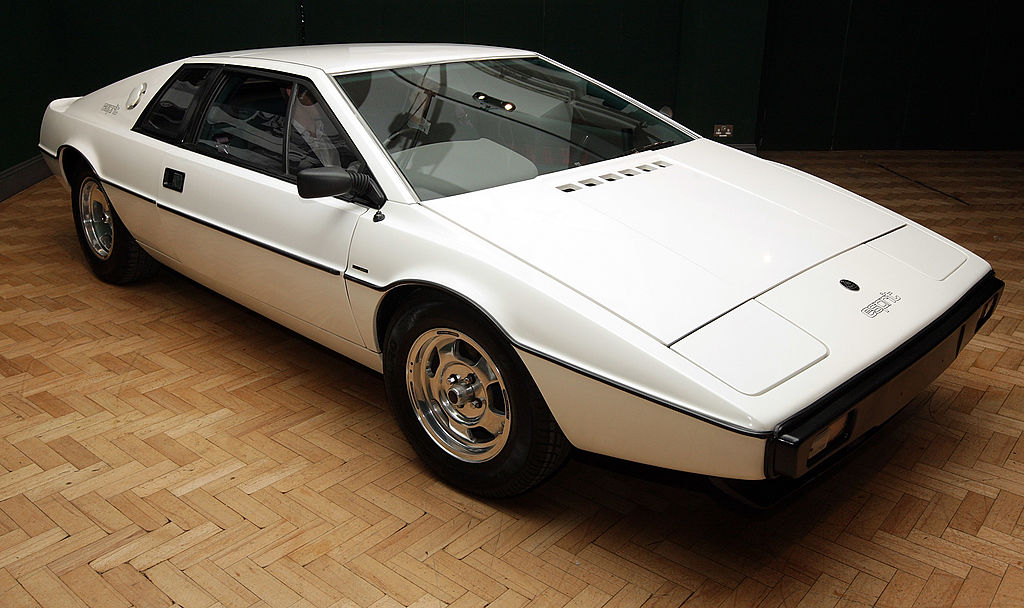 The white 1976 Lotus Esprit car from the 1977 film 'The Spy Who Loved Me' is displayed on November 13, 2008 in London