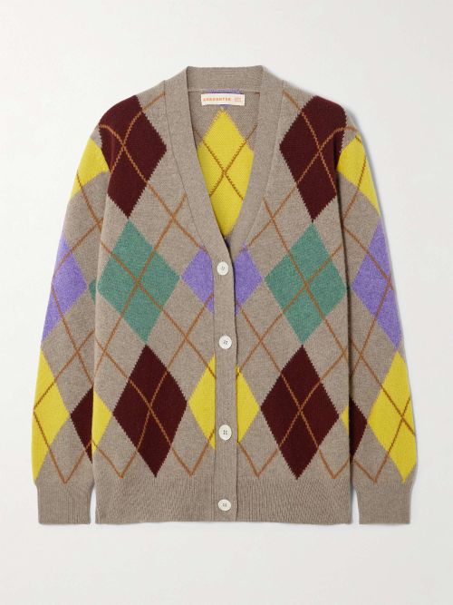 Argyle Wool Cardigan