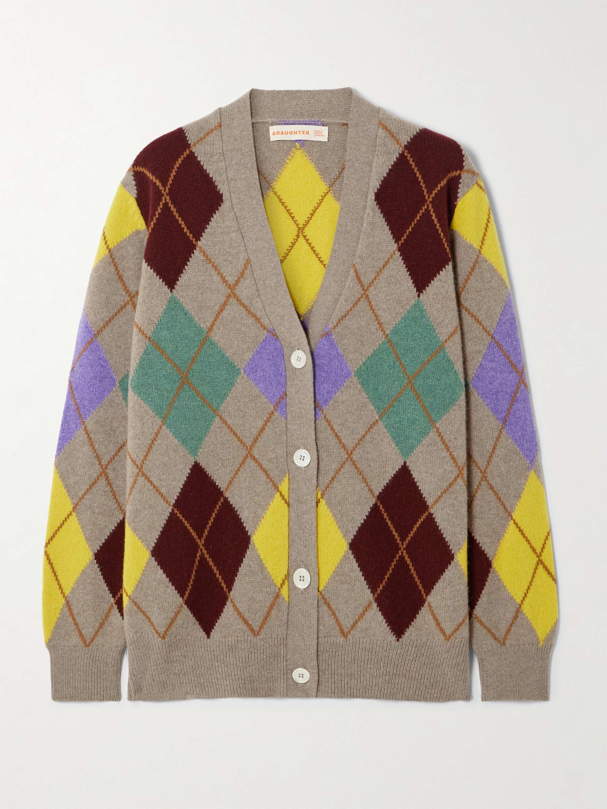 Argyle Wool Cardigan