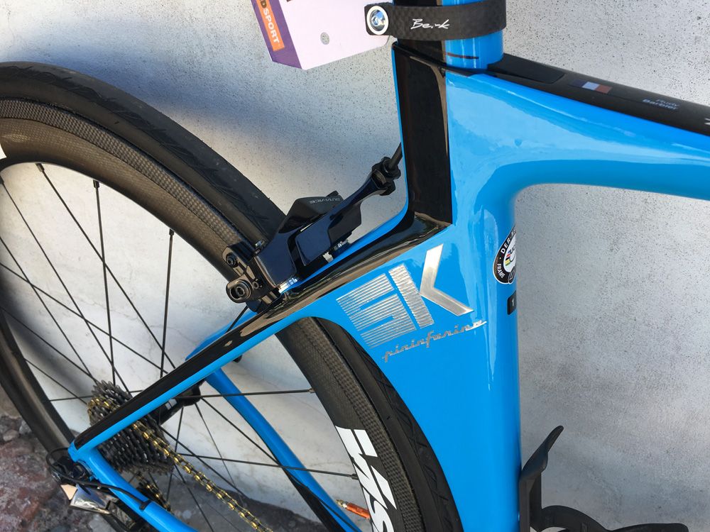 The massive seat tube area of the De Rosa will improve aerodynamics