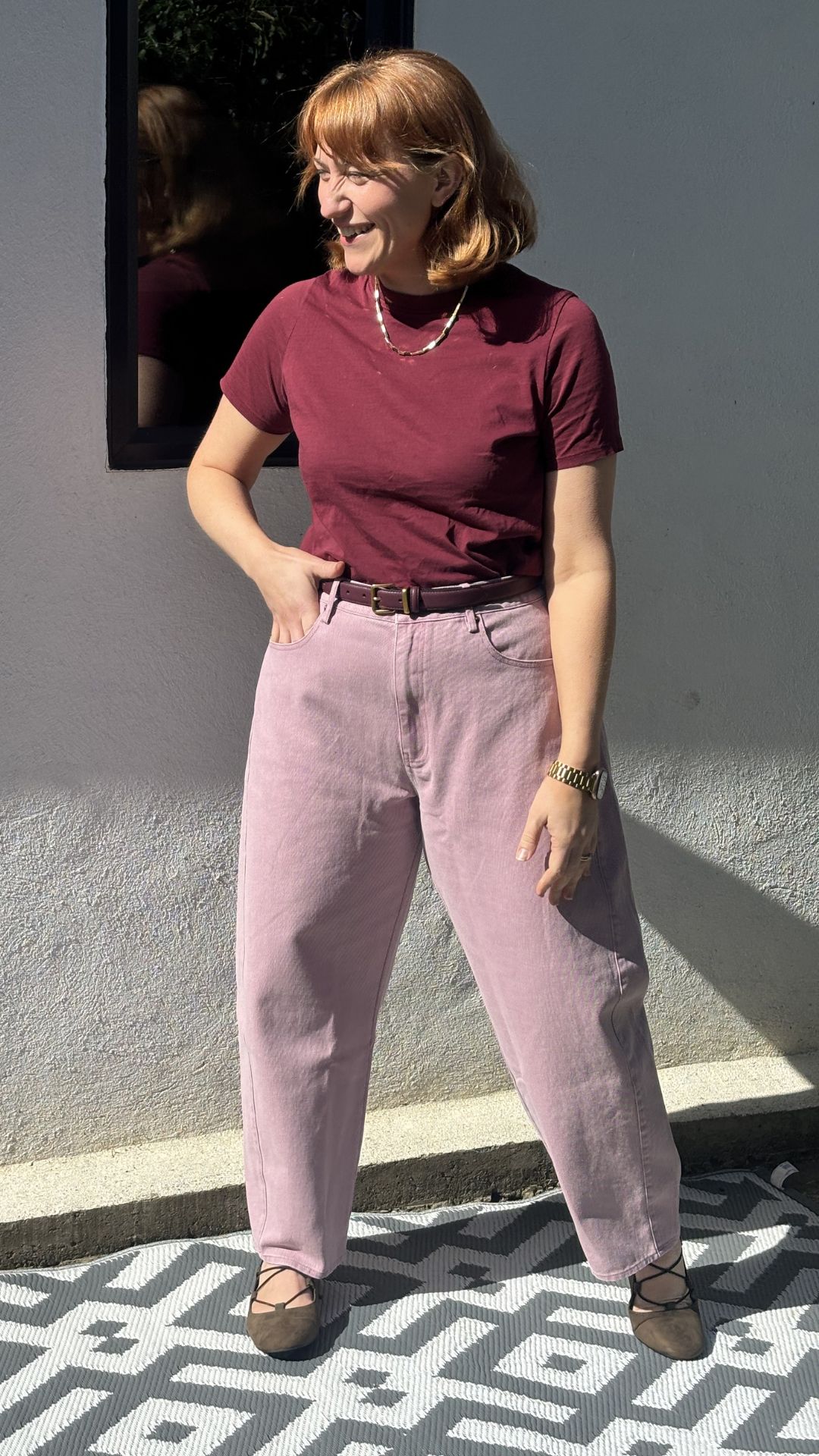 matilda wearing the ro&amp;zo pink jeans