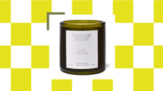 A grid with a 'green goddess' candle from Flamingo Estate