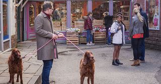 Yazz confronts Tony and Diane as Alan Carr nosily Watches on in Hollyoaks.