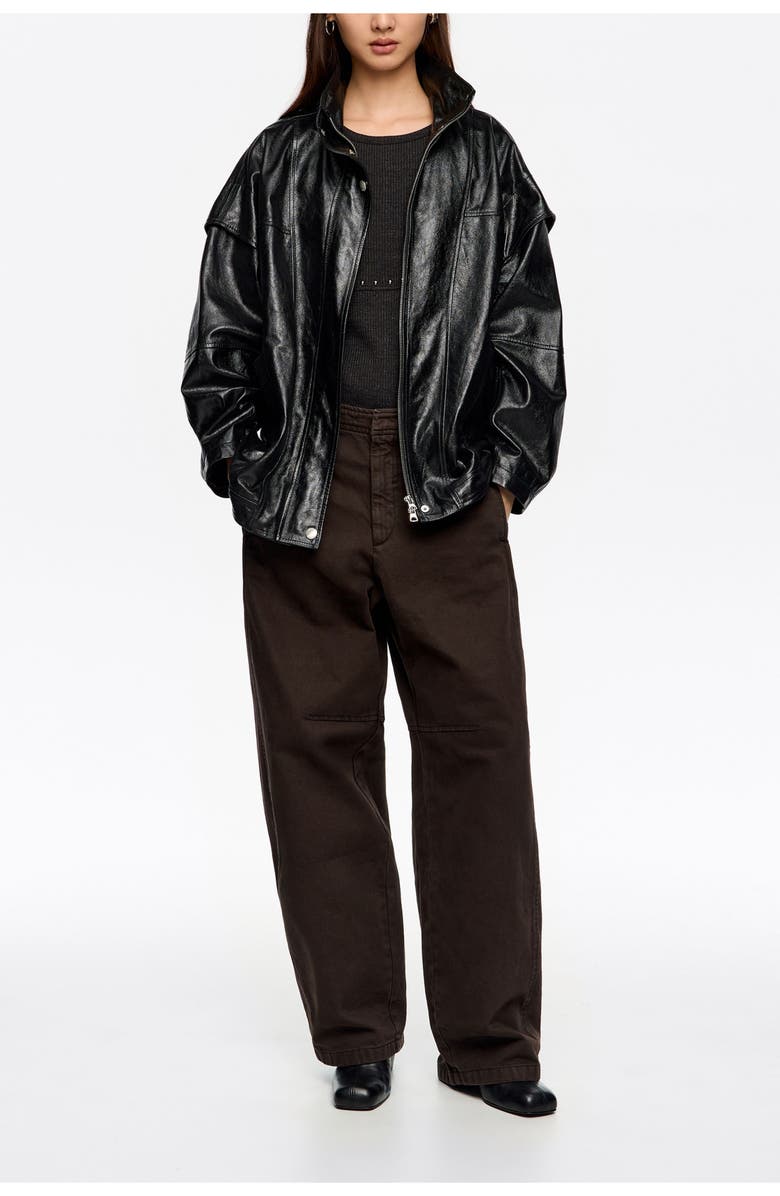 Leather Oversize Jacket